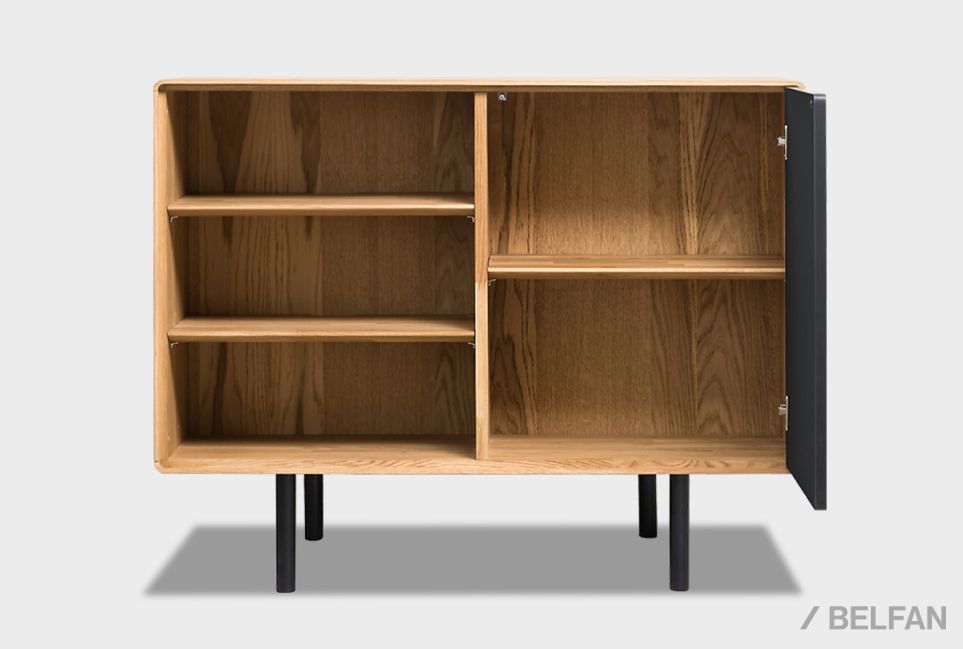 Тумба "Норман" 2 с нишей (левая) массив дуба, МДФ, металл 4