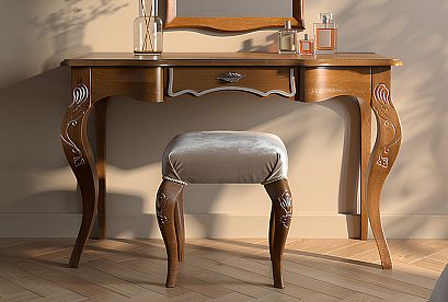 Стол туалетный "Трио"; *ММ-277-06; коньяк с серебряной патиной+серебро