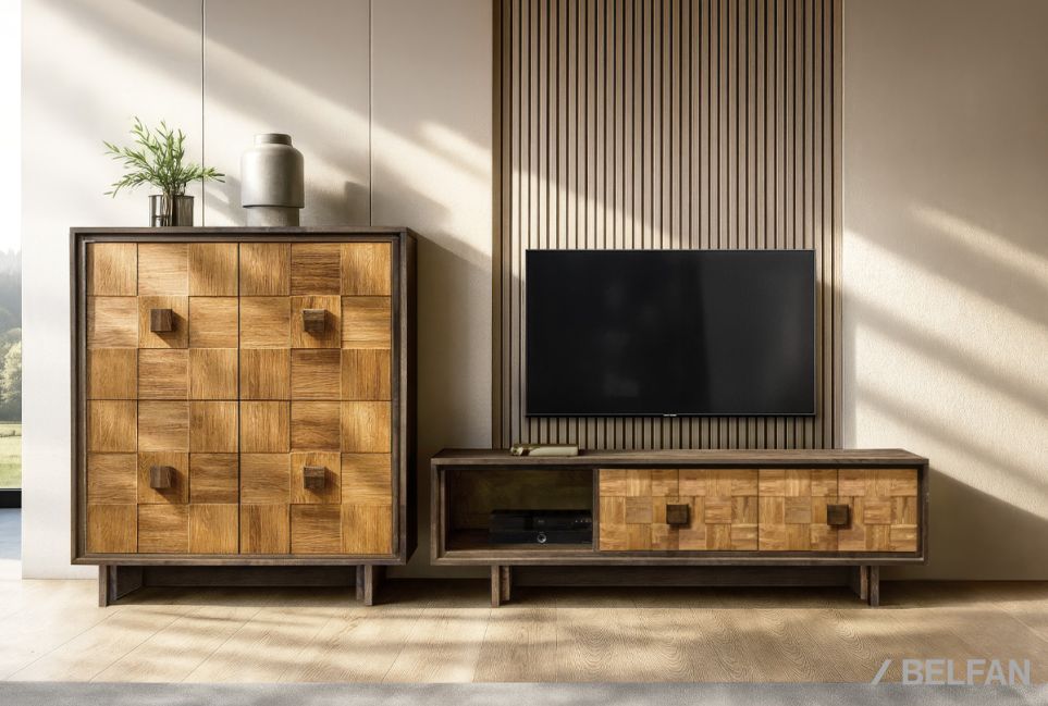 Тумба под ТВ "Cube Design" 3 массив дуба 2