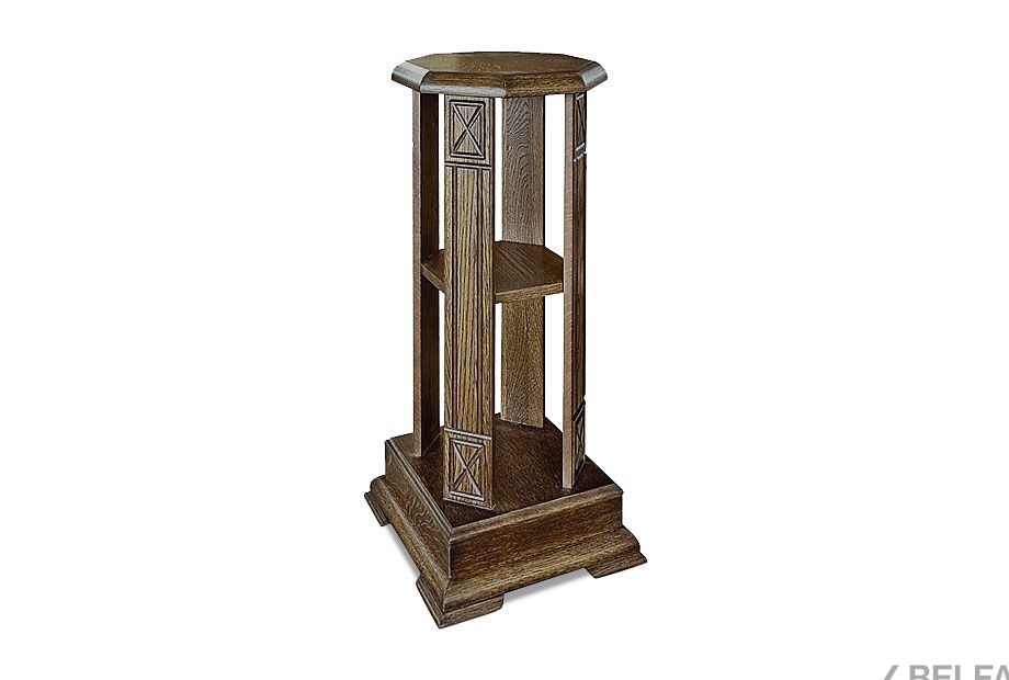 Подставка декоративная (цветочница) "Верди Люкс А2" массив и шпон дуба 1