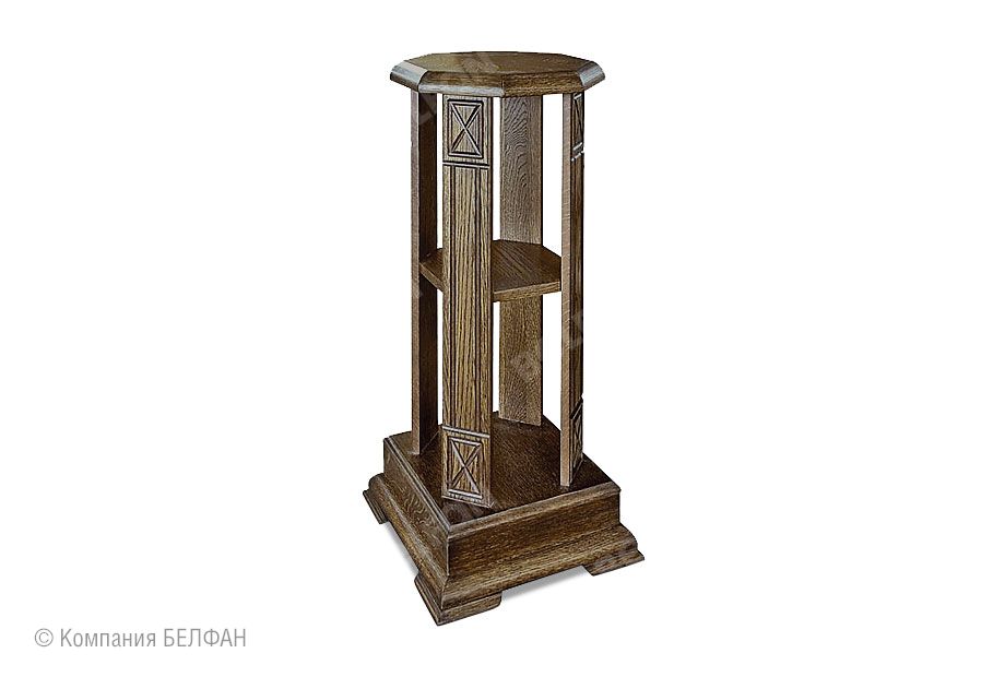 Подставка декоративная (цветочница) "Верди Люкс А2" массив и шпон дуба 1