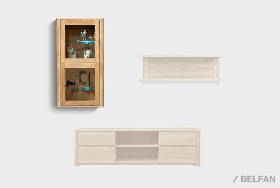 Шкаф навесной 1-но секц. вертикальный "Норд" (левый) массив дуба 1