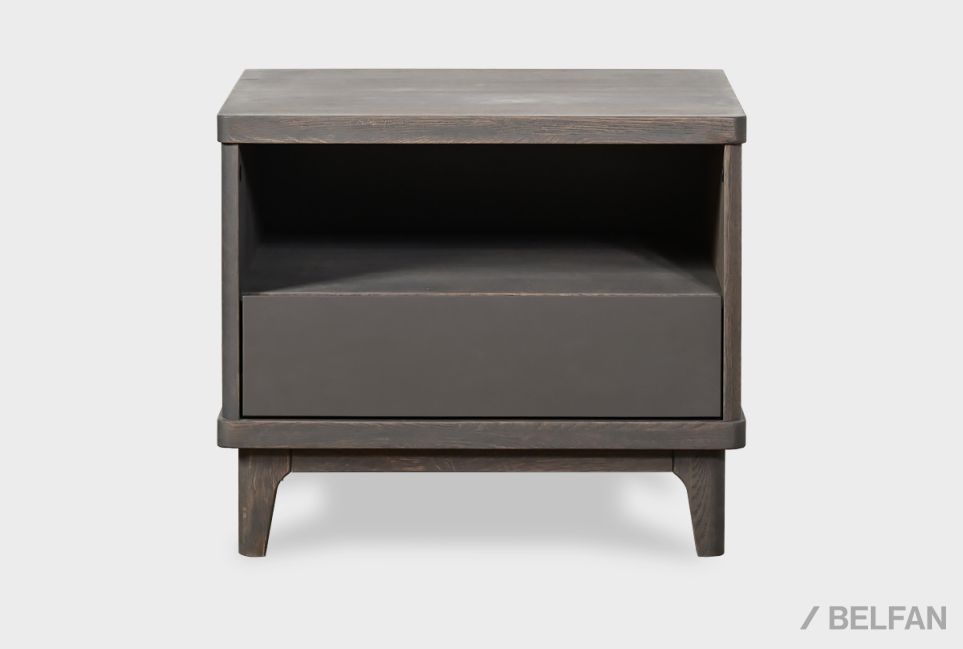 Тумба прикроватная "Уоллстрит" (с нишей) массив дуба, МДФ 2