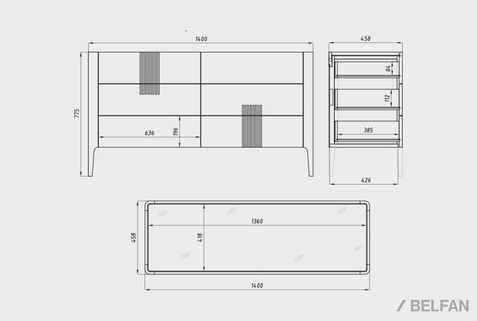 Комод "Bergamo" 6 массив дуба 4