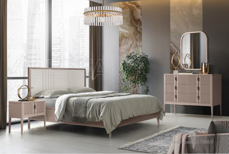 Кровать "Dune" (мягкое изголовье) массив березы, МДФ 3