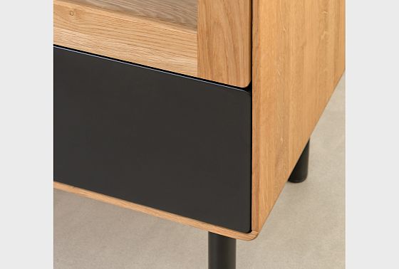 Витрина 1-но дверная "Норман" (левая) массив дуба, МДФ, металл 3