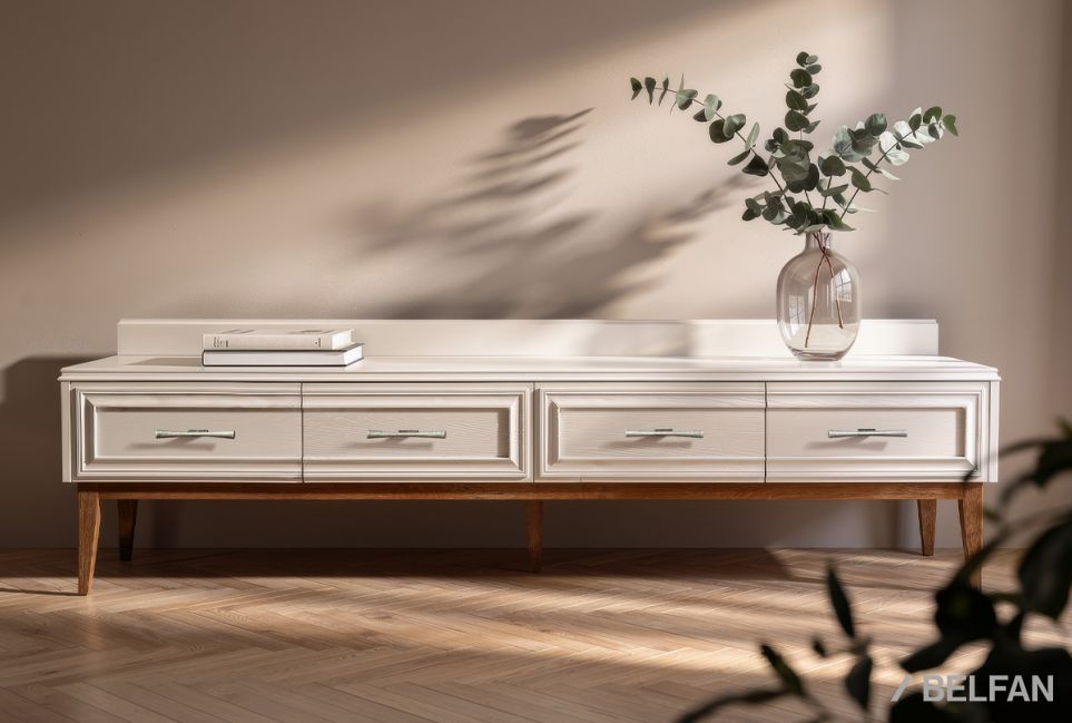 Тумба под ТВ "Сакраменто" 4 массив и шпон дуба, МДФ 1