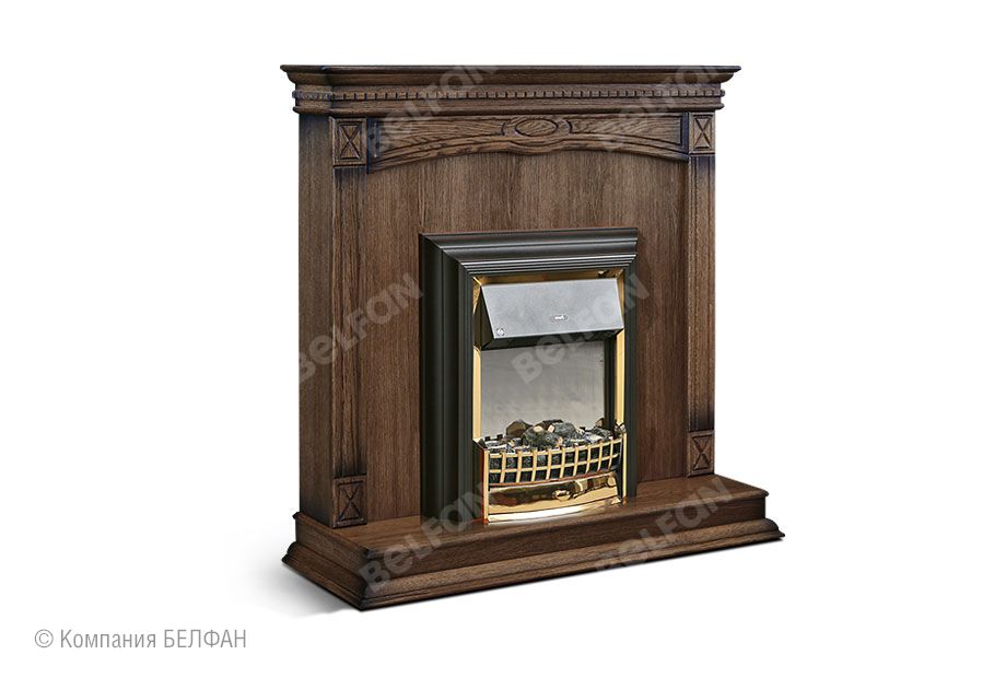 Подставка декоративная под камин "Верди Люкс 1" массив и шпон дуба 1