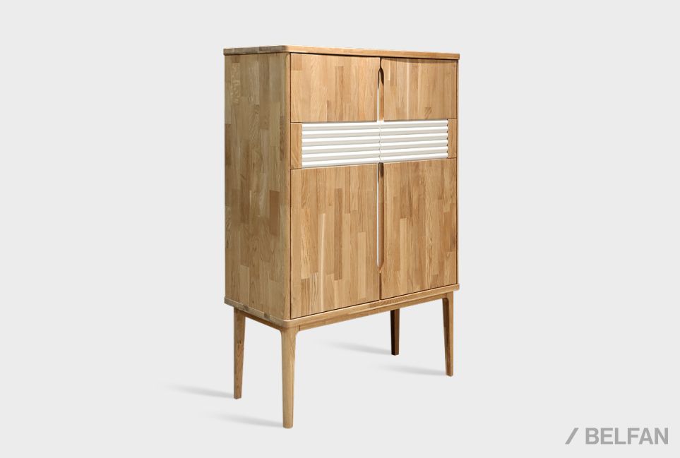 Тумба высокая "Уоллстрит" массив дуба, МДФ 2