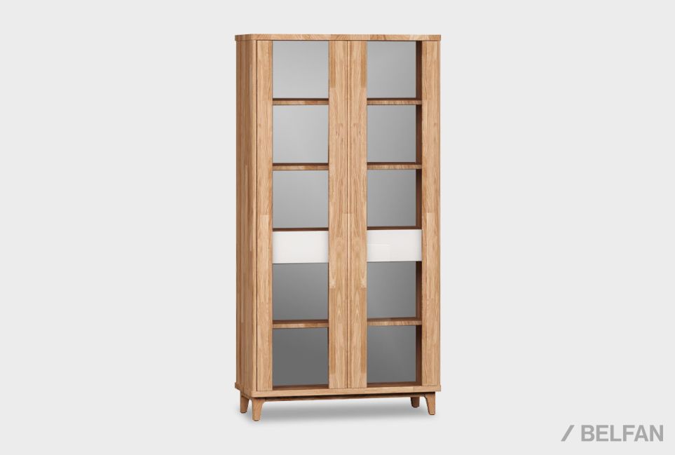 Витрина 2-х дверная "Wallstreet" массив дуба, МДФ 1