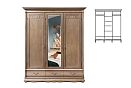 Шкаф для одежды "Оскар" 3-х дв. с зеркалом; классик; серебро