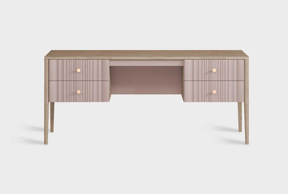 Стол письменный "Меридиан" (2 тумбы); к-торфяной дуб, ф-мускат