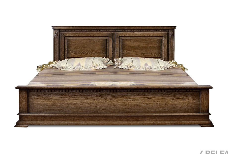 Кровать "Верди Люкс" (низкое изножье) массив и шпон дуба 1