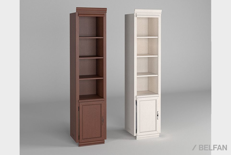 Стеллаж 1-но дверный "Тэфи" (левый) массив и шпон дуба 2