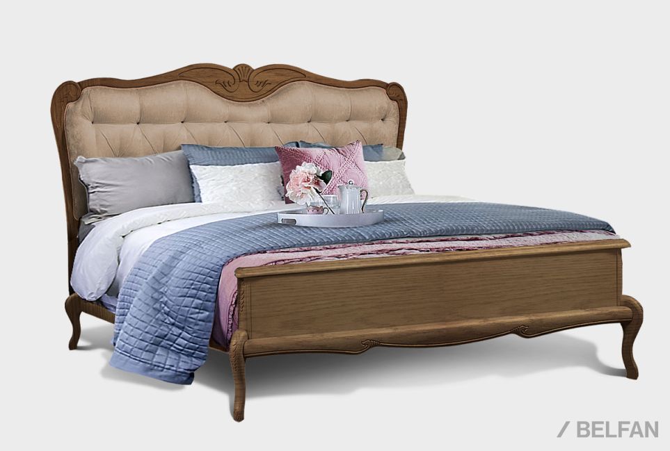 Кровать "Fleuron" (низкое изножье) массив и шпон дуба 1