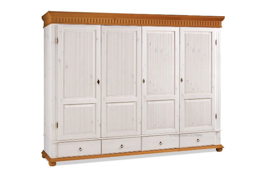 Шкаф "Хельсинки-4-GT-М"; белый воск+антик