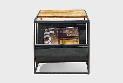 Стол журнальный "Art Collection" c газетницей; *КМ-009.253; бейц-масло, чёрный металл