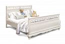 Кровать "Оскар" (высокое изножье); без основания, без матраса; (1200x2000); белая эмаль с темной патиной