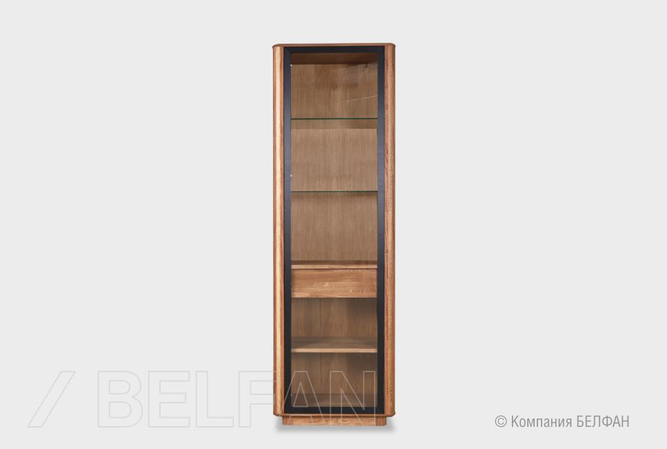 Шкаф с витриной 1-но дв. "Origin" (правый) массив дуба 1