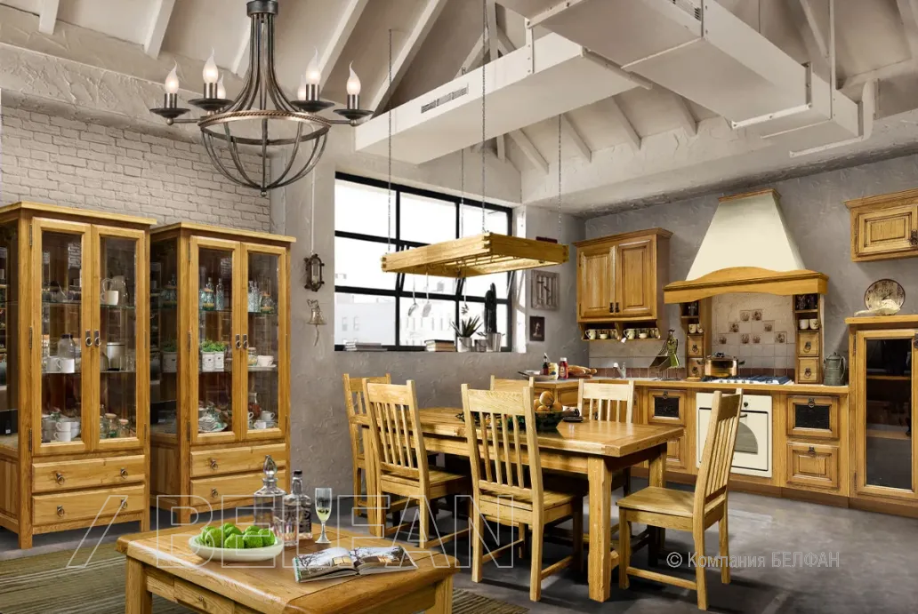 Столовая «Gordes» #1 лак с патиной