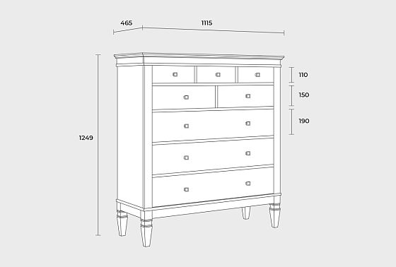 Комод "Ольса-С" 323 массив сосны 6