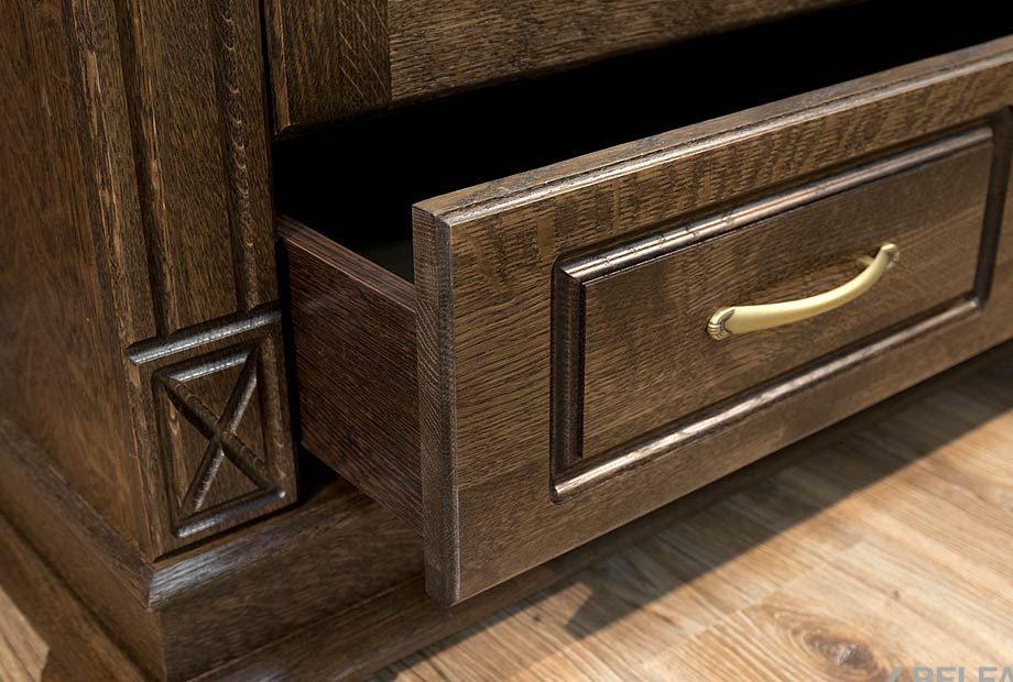 Тумба с зеркалом "Верди Люкс" массив и шпон дуба 2