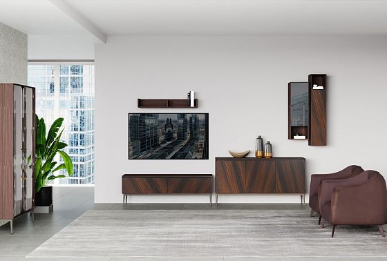 Тумба "Монреаль" 3 шпон дуба, МДФ, металл 12