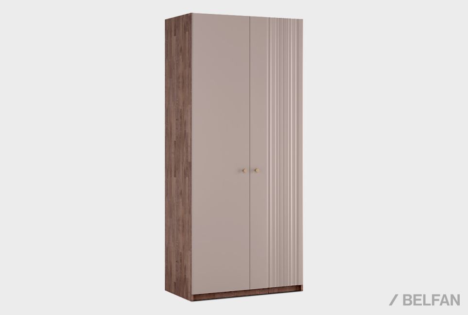Шкаф для одежды 2-х дверный "Меридиан" (комбинированный) шпон дуба, МДФ 1