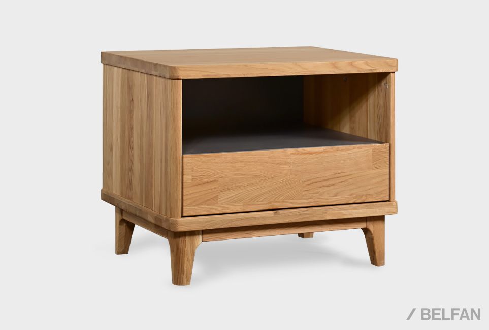 Тумба прикроватная "Wallstreet" (с нишей) массив дуба, МДФ 1