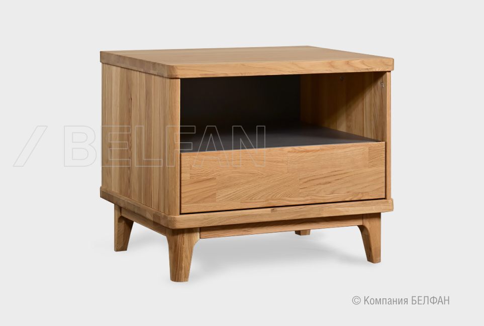 Тумба прикроватная "Wallstreet" (с нишей) массив дуба, МДФ 1