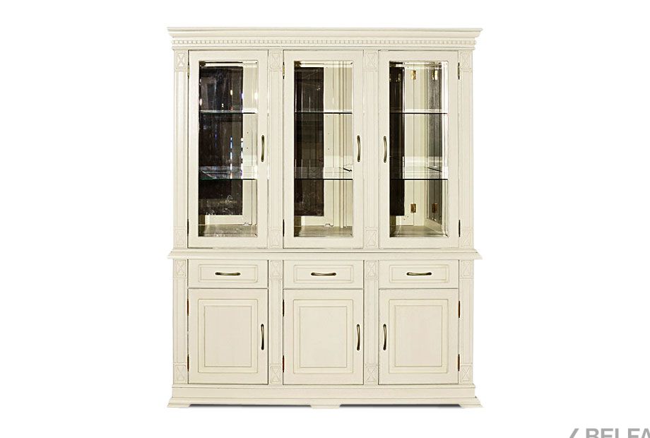 Шкаф комбинированный "Верди Люкс 3з" массив и шпон дуба 2