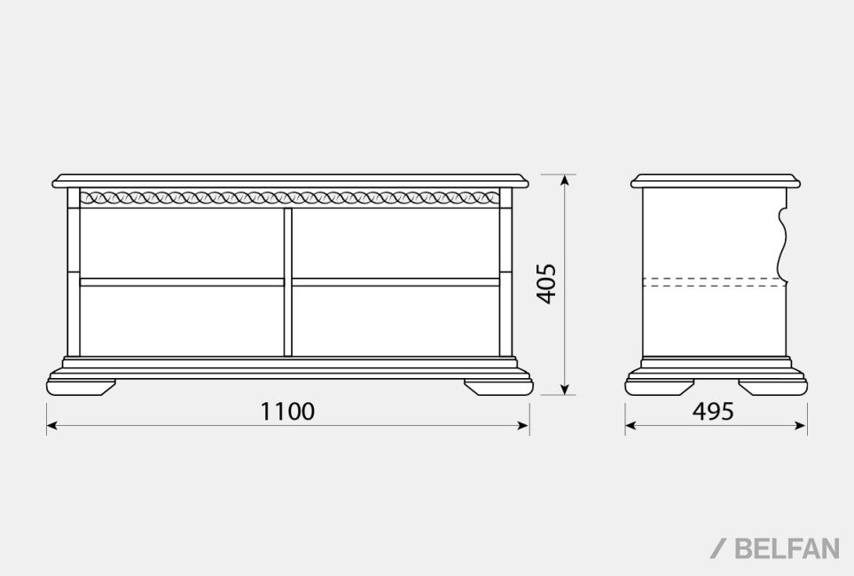 Тумба для прихожей "Лика" массив и шпон дуба 2