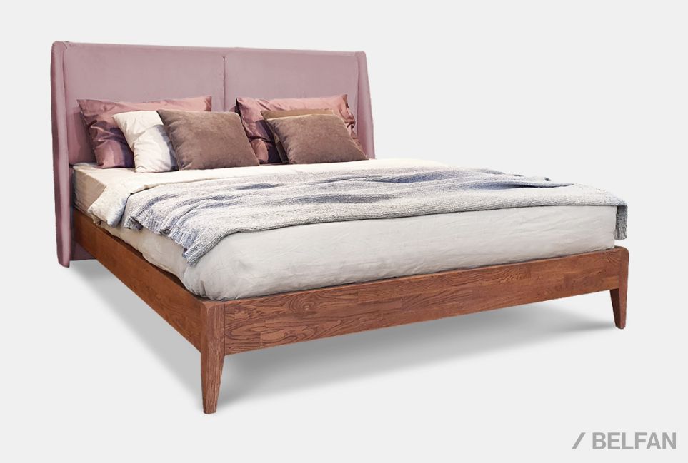 Кровать "Сакраменто" (мягкое изголовье) массив дуба 1