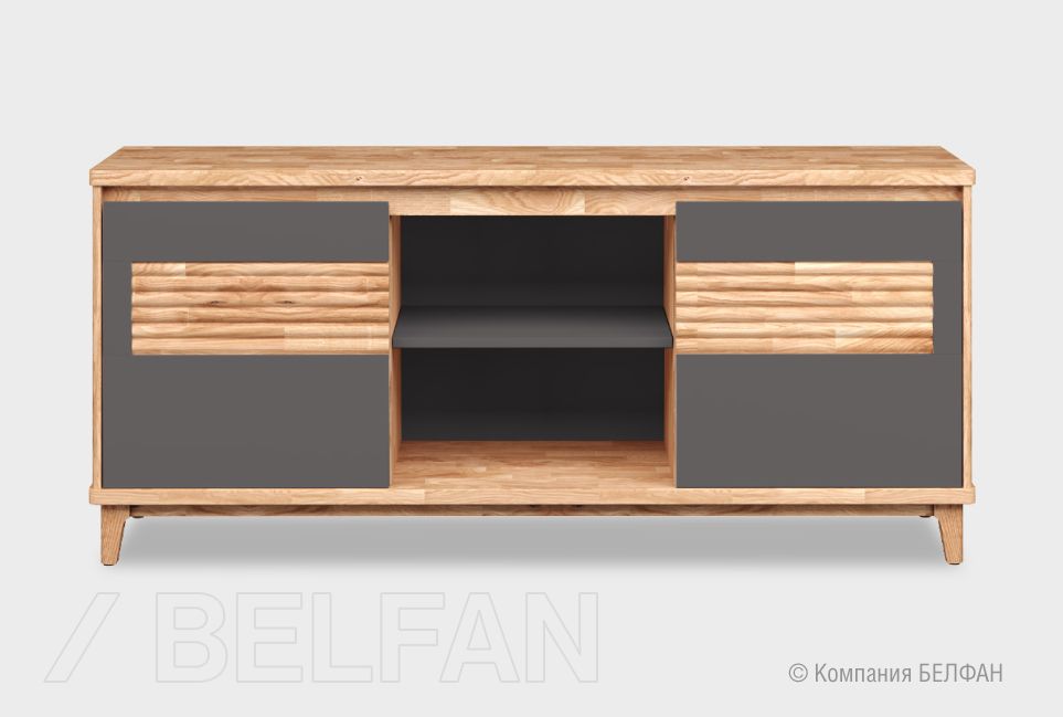 Тумба "Wallstreet" 3 (с нишей) массив дуба, МДФ 1