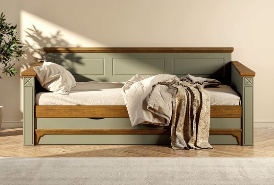 Кровать-диван под два матраса "Бриансон" массив и шпон дуба, МДФ 18