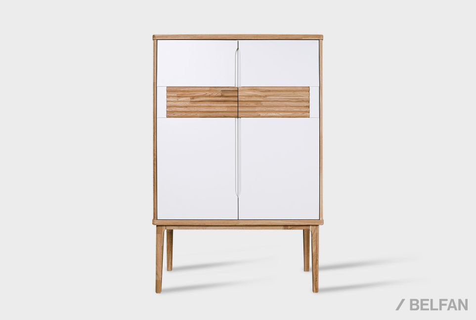 Тумба высокая "Уоллстрит" массив дуба, МДФ 1