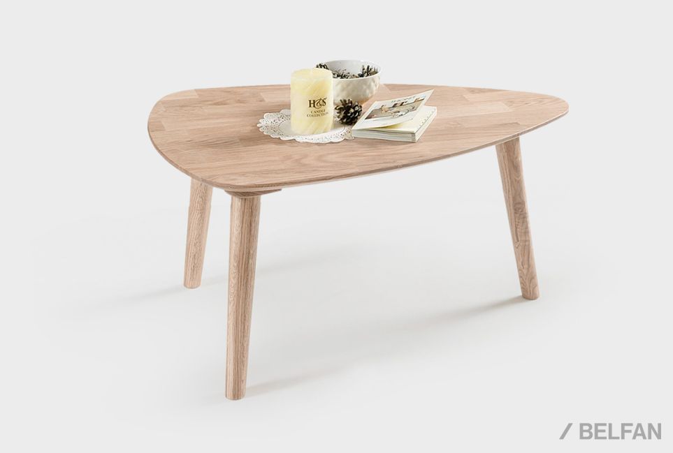 Стол журнальный "Art Collection" 90 (капля) массив дуба 1