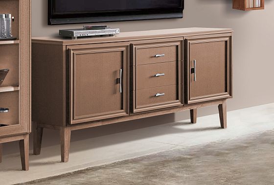 Тумба "Сакраменто" 3 (с ящиками) массив и шпон дуба, МДФ 11