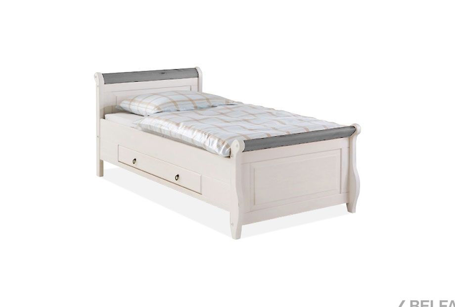 Кровать односпальная "Мальта" (с ящиками) массив сосны 1