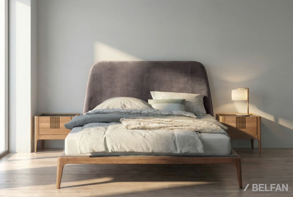 Кровать "Bergamo" (мягкое изголовье) массив дуба 1