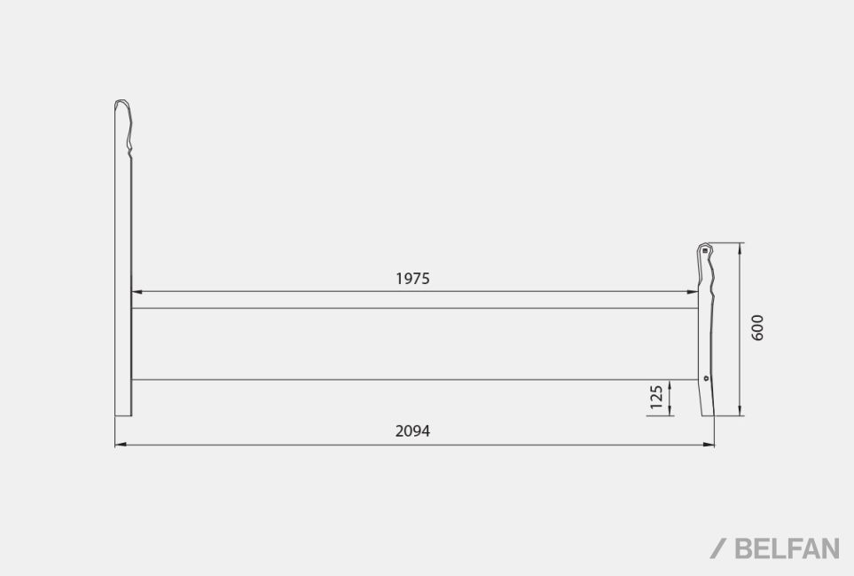 Кровать "Лика" (высокое изножье) массив и шпон дуба 2