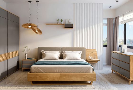 Тумба прикроватная "Wallstreet" массив дуба, МДФ 8