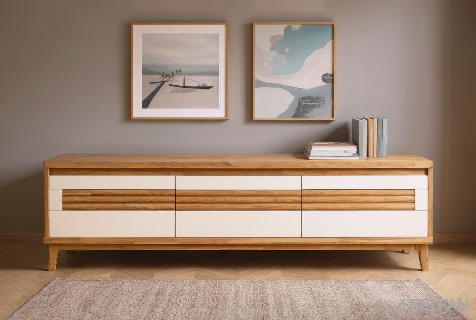 Тумба под ТВ "Wallstreet" 170 массив дуба, МДФ 1