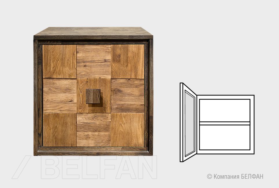 Модуль настенный "Cube Design" 1 массив и шпон дуба 1