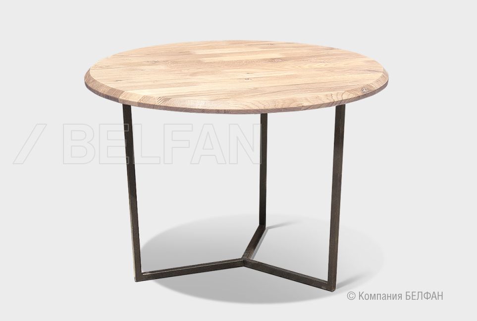 Стол журнальный "Art Collection" круглый 60 массив дуба, металл 1