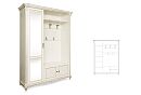 Шкаф комбинированный "Алези 1з"; *П 540.01з; правый; слоновая кость с золочением