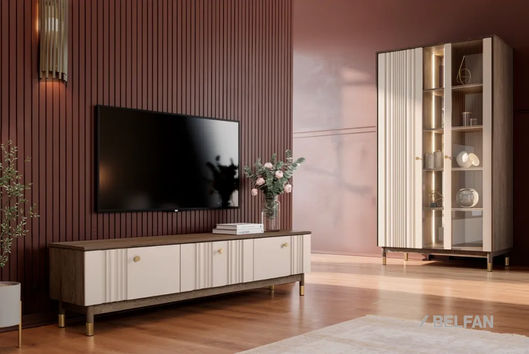 Гостиная «Меридиан» #4 к-торфяной дуб, ф-панна котта