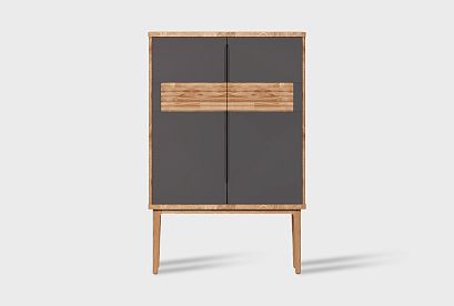 Тумба высокая "Wallstreet"; *А-012.82; к-бейц-масло, ф-антрацит, вст-бейц-масло