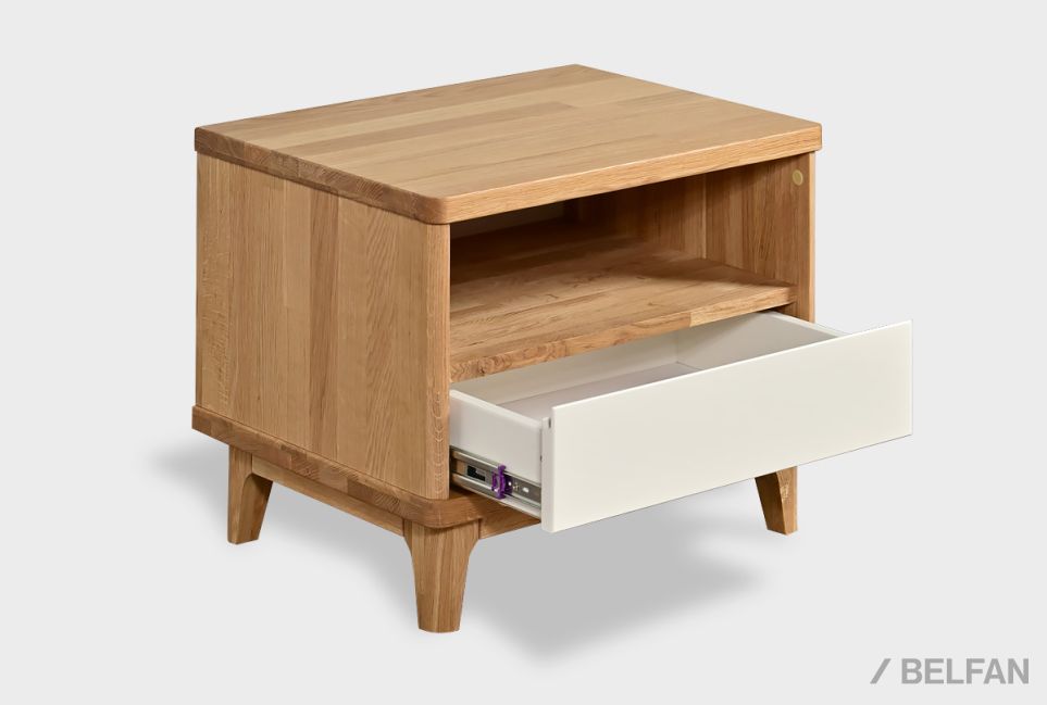 Тумба прикроватная "Wallstreet" (с нишей) массив дуба, МДФ 3