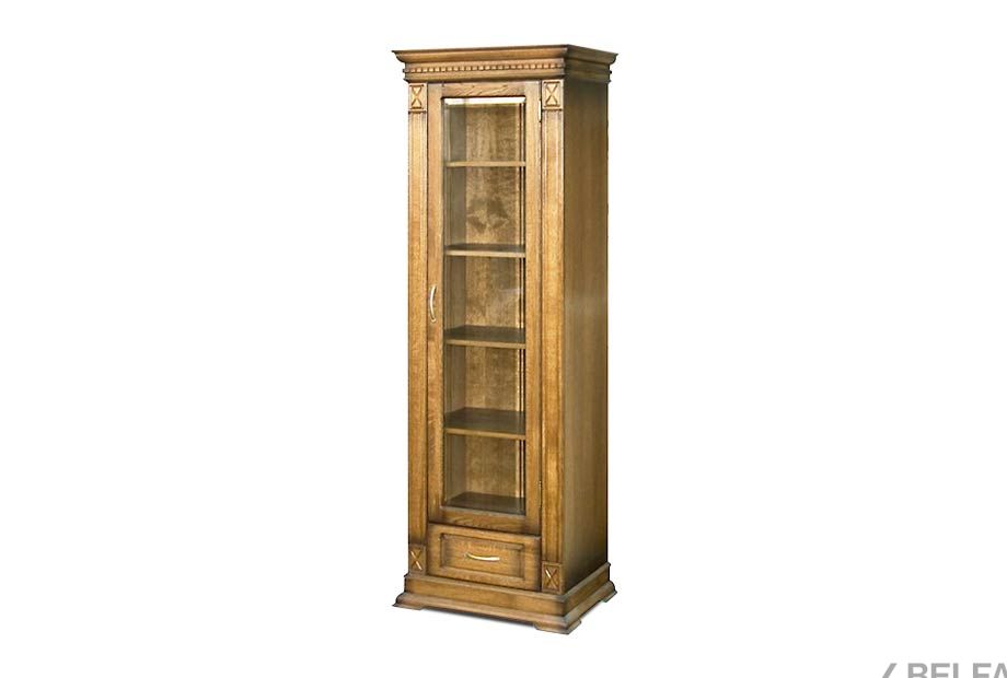 Шкаф для книг "Верди Люкс 1/1" массив и шпон дуба 1